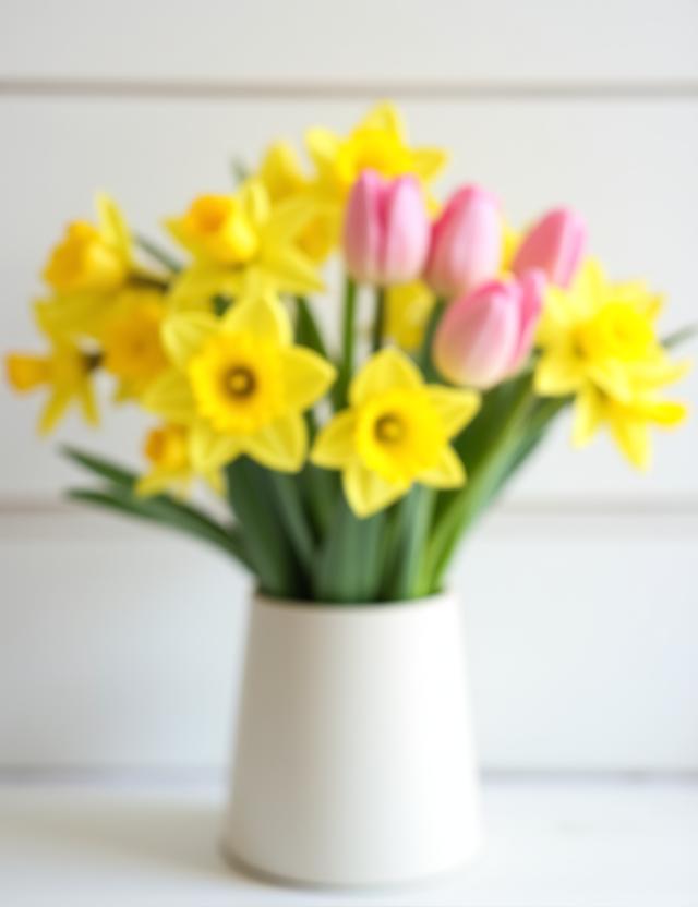 Composizione di tulipani e narcisi